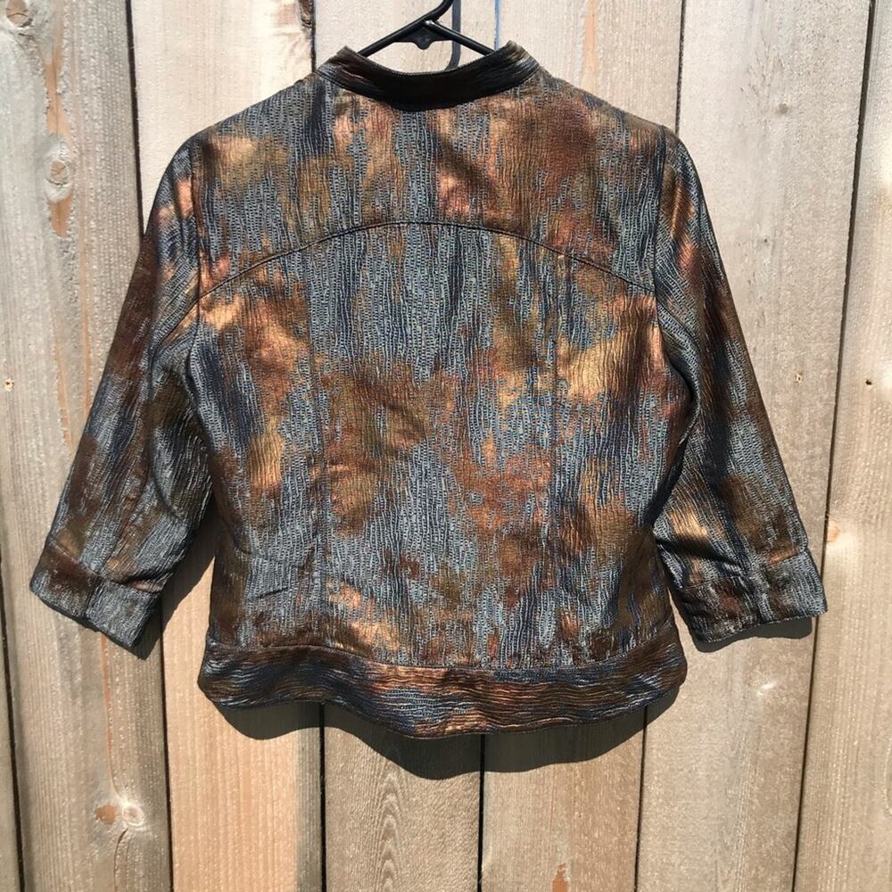 Ruby Rd Metallic Front Zip Jacket - image 2